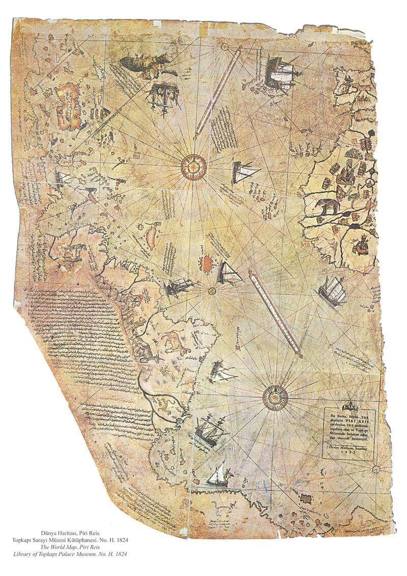 Fragment of the Piri Reis map. Wikimedia Commons