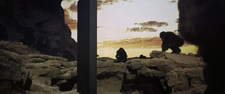 In the film of Stanley Kubrick 2001: A Space Odyssey, monkeys become human in contact with a mysterious black monolith planted in the desert. The idea has remained